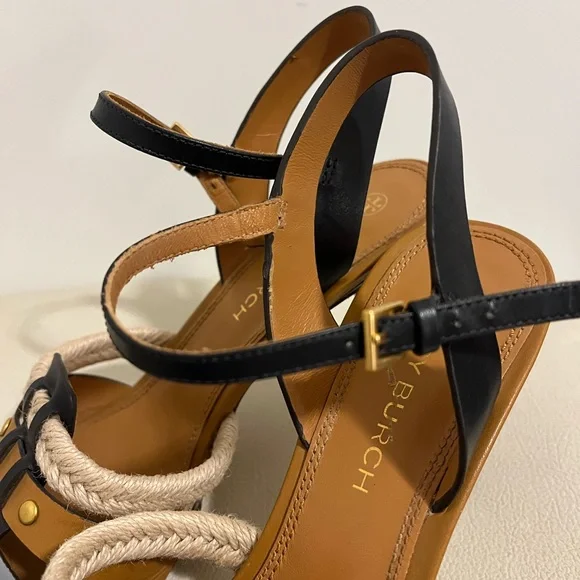 Tory Burch Fisherman Color-block Leather Heel Sandal Women’s Size 9